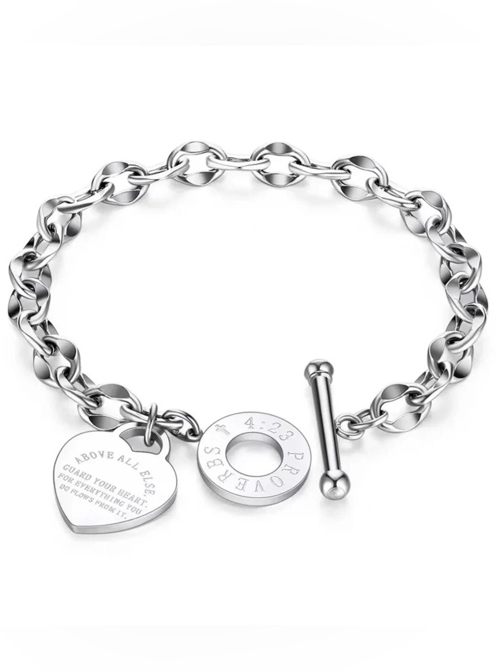 Nina Kane “Above All Else” “Proverbs” Stainless Steel Toggle Bracelet